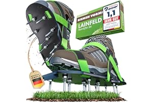 LAINFELD Nagelschuhe mit Klettverschluss | Rasenbelüfter + Estrichschuhe | Rasenlüfter Vertikutierer für Rasen belüften Aerifizierer Garten Schuhe