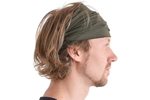 CHARM Mens Elastic Japanese Headband - Long Hair Bandana Womens Head Wrap Dreads