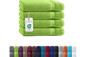 ‎CLASS HOME COLLECTION Class Home Collection Frottee Handtücher 50x100 cm – 4er Set Handtuch – Besonders weiche & saugfähige Handtücher aus 100% Baumwolle mit Aufhänger – Apfelgrün