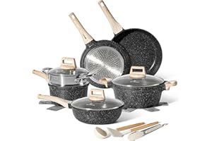 JUST PERFECTO HOUSEHOLD APPLIANCES JUST PERFECTO Batteria Pentole e Padelle a Induzione, Set Padelle Antiaderenti Per tutti i piani cottura, Batteria di pentole antiaderente 24/28cm con Coperchi, set pentole induzione senza pfoa e ptfe