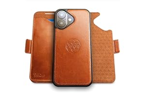 dreem for iPhone 17 Case Wallet, Revolutionary Phone Stand, Vegan Leather, MagSafe-Fit, Magnetic Detachable Flip Cover, RFID Blocking Card Holder, Gift-Box [Fibonacci:Caramel]