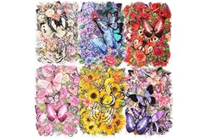 WEINIBAO 300 Pezzi Adesivi per Scrapbooking, Adesivi Farfalla Adesivi Fiori, Impermeabili Adesivi Decorativi Trasparenti, Farfalla Adesivi Floreal per Fai da Te Diario Album Calendario Taccuini Artigianato
