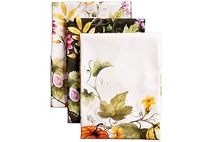 Maison d' Hermine Pumpkin Garden-Cloudy Cream 100% Baumwolle Set von 3 Multi-Purpose Küchenhandtuch | Bar Handtücher | Thanksgiving/Weihnachten (50cm X 70cm)