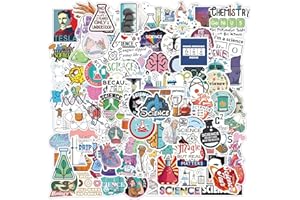 CANVERLENS Confezione da 100 adesivi di scienze naturali, adesivi in ​​vinile per esperimenti di fisica, chimica, biologia per laptop, bottiglia d'acqua, taccuino, bagagli, arredamento per computer
