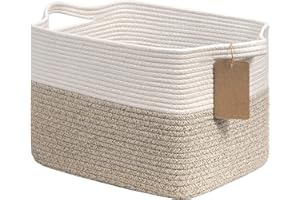 TIMEYARD Aufbewahrungskorb Kinderzimmer, Aufbewahrungskorb Klein, Körbe Aufbewahrung, Organizer Körbe, Baumwolle Korb für Regal, Bad,Wohnzimmer, Kinderzimmer, Badzimmer, 34x28x24cm, Braun