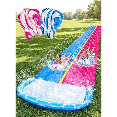 Double lane Plastic Lawn Water Slide Splash Inflatable slip n Slide for Kids Wat
