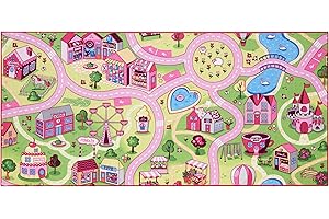 Carpet Studio Sweet Town Play Mat 95x200cm, Non Slip Kids Rug, Road Mat Car, Boys & Girls, Bedroom Rug Children, Washable