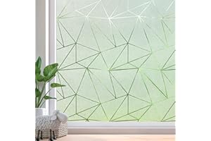Beautysaid Window Film Privacy for Glass Windows, Frosted Window Film with Triangular Pattern, Anti-UV Static Cling without Glue for Home Bathroom Bedroom Office, 30 * 200cm