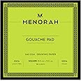 MENORAH – SQUARE Gouache Sketch Book Loose sheets–240 GSM–Gouache SketchPad Glued end – (21.0cm x21.0cm)- 20 Sheets / 40 Pages- Acid Free Sketchbook & Drawing Notebook for Acrylics Gouache Oil Pastels Pencils Fine liners Crayons etc