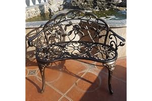 TangXiaoQi Gartenbank, Metall Aluminium Rose, passend für Garten Veranda Park Front Veranda Balkon im Freien (Antik)