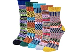 Justay 5 Paar Winter Merino Socken Damen Dicke Wollsocken, Wandersocken Warme Kuschelsocken Thermosocken, atmungsaktive Funktionssocken für alle Aktivitäten Damen 36-42