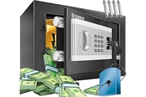 ‎KESSER KESSER® Elektronischer Tresor | 31x20x20cm | Inkl. Batteriebox | Elektronischer Safe | 3x Doppelbolzenverriegelung | Boden Wandtresor | Möbeltresor | Innenbeleuchtung | Panzerschrank Zahlenschloss