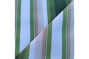 DISCOVER LIFESTYLE & FASHION FABRICS Tough Waterproof Aqua Tech Outdoor Canvas Marine Cordura Fabric Garden Furniture Seat Covers Deckchairs Gazebos Tents Table Top Bags Upholstery | 60 Inch - 150 cm | per Half Metre (Green/White)