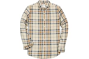 Dubinik® Camicia Flanella Uomo Camicia Quadri Uomo Cotone Casual Button Down Invernale Camicia in Flanella Leggera con Tasche
