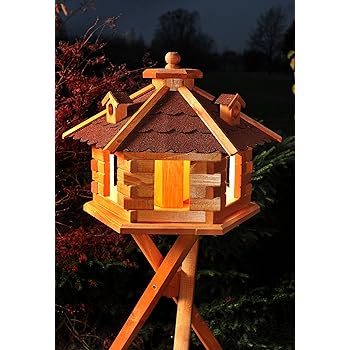 Vogelhaus Futterhaus Vogelvilla Mit Solarbeleuchtung Und Silo