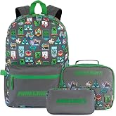Get Trend Minecraft Children's Backpack Set, School Case and Isothermal Lunch Bag, Complete School Backpack, Children's Set f