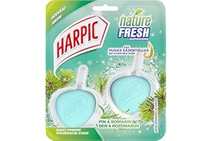 Harpic Bloc WC - Nettoyant WC Galet Détartrant - Parfum Pin et Romarin - lot de 2