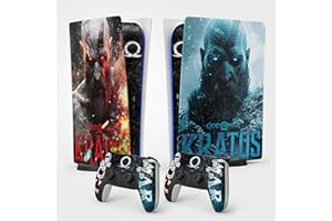 FFRAME PS5 Kratos Sticker, Playstation 5 Gaming Sticker, Consola y Mando, Standard Edition Digital, Kratos Skin (2 Mandos)