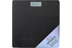 PUREFIT Digital Bathroom Scale for Measuring Body Weight - Ultra Slim, High Precision, Smart Scale with LED Display - Weighing Scale with Battery Included LB/KG/ST Max Weight 180KG