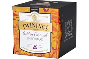 ‎TWININGS Twinings Platinum Golden Caramel Rooibos Tee - kräftiger, cremiger Rooibos Tee im Pyramiden-Teebeutel mit mildem Karamell Geschmack, 15 Teebeutel (37,5g)
