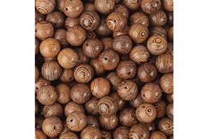 DAHI Perline di legno circa 150 pezzi di perline di legno 12 mm per fai da te gioielli (12 mm/150 pezzi)