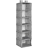 Amazon Basics - Organizer da appendere nell’armadio - 6 ripiani, grigio melange, 30.48 x 5.08 x 30.48 cm
