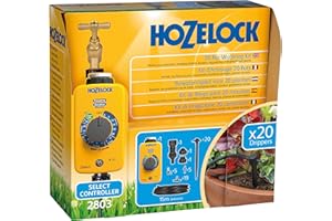 HOZELOCK - Drip Watering Kit 20 Pot : Complete Stand-alone System with Select Controller Programmer, Ideal for Potted Plantsand Window Boxes, for Precise, Water-saving Watering [2803 0000]