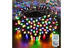 Moxled Christmas Tree Lights Multicolor - 10M 100 LED Outdoor Christmas Lights Waterproof, Timer, 8 Modes Expandable Fairy String Lights Mains Powered for Outdoor Indoor Xmas Tree Decorations