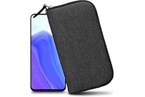 XiRRiX Handytasche für Smartphone 4XL 6,7" Größe - Modell 2.0 - universal Handyhülle mit Handschlaufe - Handy Hülle mit Reißverschluss - Tasche schwarz/grau