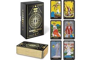 Wyspell Modern Tarot - Unique Tarot Cards with Guide Book for Beginners - Gold Foil Tarot Deck with Guide Book - Gold Tarot Cards Beginner Set with a Tarot Cards Book