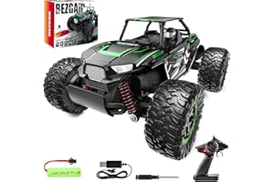 BEZGAR TB202 Remote Control Cars - 1:20 Scale RC Car, 2WD 15KM/H All-Terrains Off-Road Vehicle Monster Truck Toy with Rechargeable Battery for Boys Kids Girls, Green