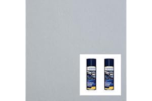 2R STOCK Tramatessile - Kit Tessuto Cielo Auto + 2 Colla spray per Tessuti - Tappezzeria da tetto auto compatibile con: Audi, Volkswagen, BMW, Fiat, Alfa Romeo e altri - (Grigio chiaro)