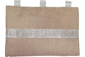 Russo Tessuti Copriforno e Coprifornello Tinta Unita Strass Kristal Arredo Casa Cuscina -Tortora-Copriforno