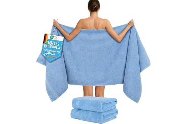 Hammetex Bastulakan 2-pack 80x200 cm, XL Duschhandduk, 100% Bomull | OEKO-TEX-certifierade, extra stora, mjuka & absorberande, med hängögla, bastulakan & badlakan för bastu & badrum