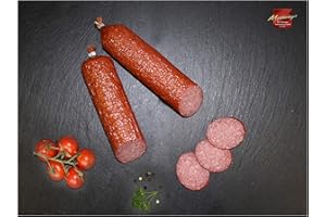 MEININGER DIE THÜRINGER TRADITIONSFLEISCHEREI Rennsteig Salami I Deutsche Wurst aus Meiningen I 2x 400g Salami
