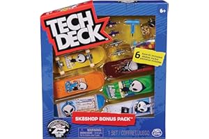 Tech Deck 6028845 - Finger Skate - Pack 6 Tablas - Auténticos Mini Skates para Dedos 96 mm para Fingerboarding, Modelos/Colores aleatorios (embalaje puede variar)