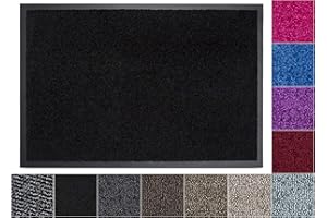 Jan Max Tapis Anti-salissures - 8 Couleurs - paillasson avec 2900g/m2 PP Twisted Heatset Fibre - 2,4l/m2 Absorption d'humidité - Tapis de Course Propre 40 x 60 cm Noir