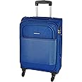 Aristocrat Baleno 58 Cms Polyester Soft Sided Cabin Sise 4 Spinner Wheels Trolley Bag - Blue