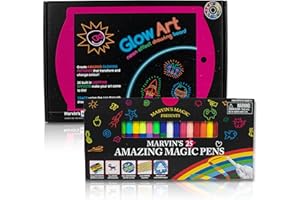 Marvin's Magic - Arts & Crafts Multipack - Includes Glow Light Up Kids Art Set & Amazing Magic Pens - Create 3D Lettering or Write Secret Messages - Light Up Kids Set - Pink
