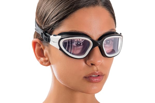 AqtivAqua Lunettes de Natation, DX Lunettes Piscine à Champ de Vision Large pour Adultes Hommes Femmes, Anti-Buée Étanches