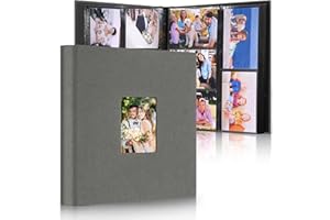 DazSpirit Großes Fotoalbum Einsteckalbum für 600 Fotos (10x15 cm) - Leinenbindung, Personalisierbar, Ideal für Familie, Hochzeiten, Reisen & Baby-Erinnerungen, Fotobuch zum Einstecken, Grau