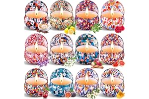 PURPLEDI Zestaw świec zapachowych, zestaw świec z naturalnego wosku sojowego (12 szt.), zestaw upominkowy damskich świec zapachowych, przenośna świeca podróżna o pojemności 2,5 uncji do łagodzenia stresu