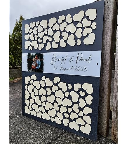 Livre D'or Ariage Coeur Bois, Alternative Avec CœUrs En Bois Livre D'Or Ariage Bois, 80 CœUrs