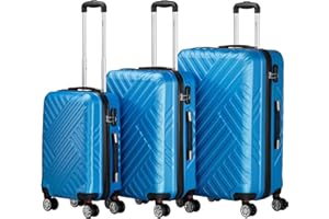 Zelsius Juego de Maletas Rígidas de 3 Piezas | Maleta Rígida ABS con Cerradura de Combinación, Ruedas Dobles y División Interior | Juego de Maletas con Cerradura | Maleta de Mano, Mediana, Grande
