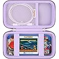 Supmay Hard Travel Case for My Arcade Atari Pocket Player Pro, Portable Video Game System Handheld Game Protection Case with Mesh Pocket for Batteries and USB-C Cable, Purple