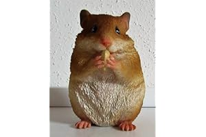 SUDSTY Rofu Figurine décorative / figurine de jardin / hamster / figurine animale / décoration intérieure / pierre artificielle / polyrésine / résistant au gel / Pâques / action intérieure / Kik