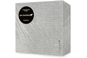 bio bamboo® - Confezione 50 tovaglioli monouso 40x40 GRIGIO SCURO in fibra di bambù, biodegradabili e compostabili