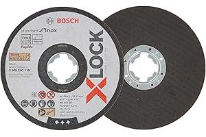 BOSCH ACCESSORIES Bosch Professional 5 discos de corte Standard (para acero inoxidable, X-LOCK, Ø 125 mm, diámetro del orificio Ø 22,23 mm, accesorio para amoladora angular)