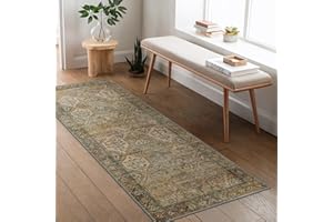 BEIMO Tapis Salon Vintage, Tapis Couloir, Tapis Chambre, Tapis Cuisine, Tapis Lavable en Machine, Grand Tapis Salon Antidérapant, Brun, 80x150cm