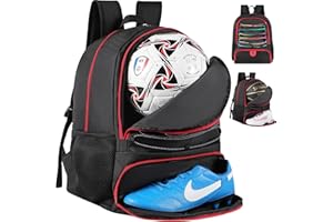 TRAILKICKER Mesh Black Basketball Soccer Bag Backpack Sports Volleyball Football Bag with Ball and Shoe Compartment for Boys Girls Man Women Ball Equipment Bag All Sports Venue